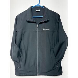 Mens Size Medium Columbia Bowen Lake II Softshell Jacket Black Windbreaker
